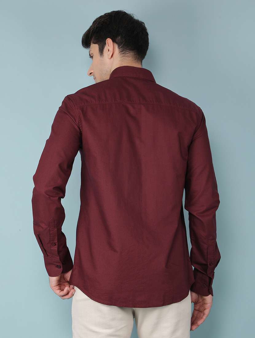 men long sleeve solid casual shirt - 21496076 -  Standard Image - 3