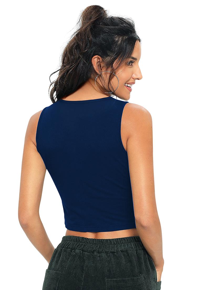 women round neck color block regular top - 21496173 - Standard Image - 3