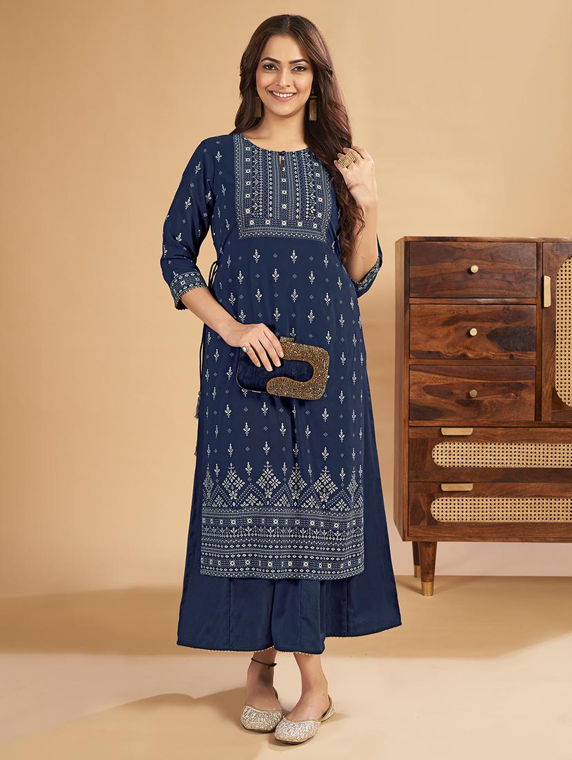women three quarter sleeve a-line kurta - 21496410 - Zoom Image - 0