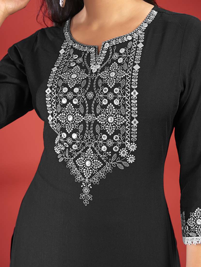 women black kurta pant set - 21496425 - Standard Image - 5