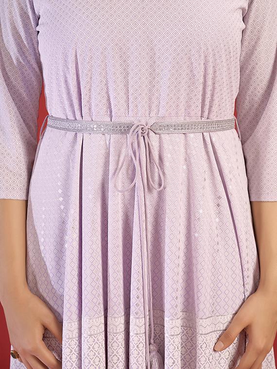 women lavender georgette a-line ethnic dress - 21496446 - Standard Image - 5