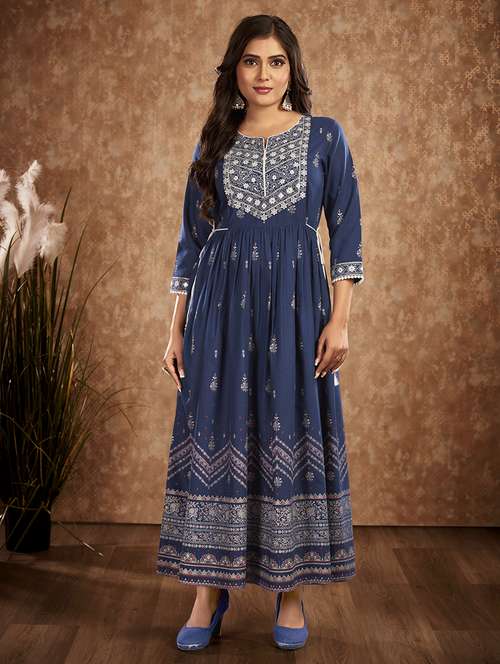 women printed a-line ethnic dress - 21496449 - Standard Image - 0