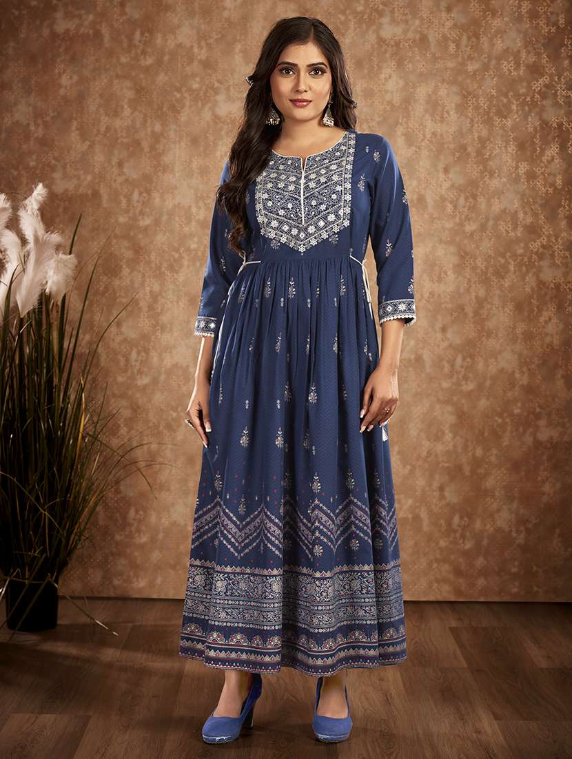 women printed a-line ethnic dress - 21496449 - Zoom Image - 0