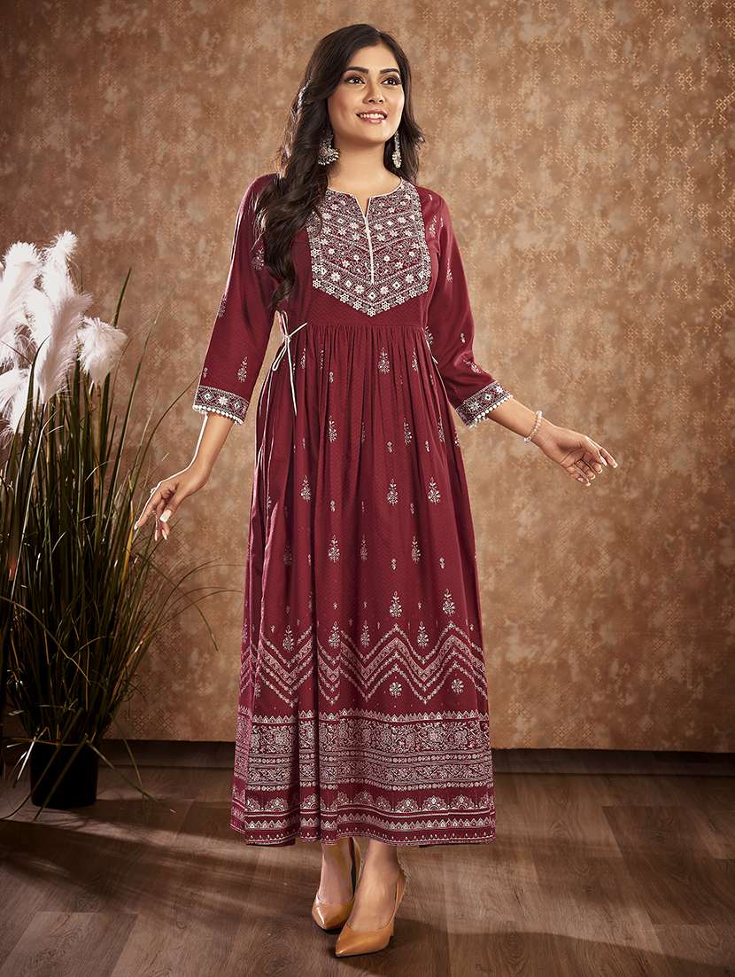 women printed a-line ethnic dress - 21496451 -  Zoom Image - 0