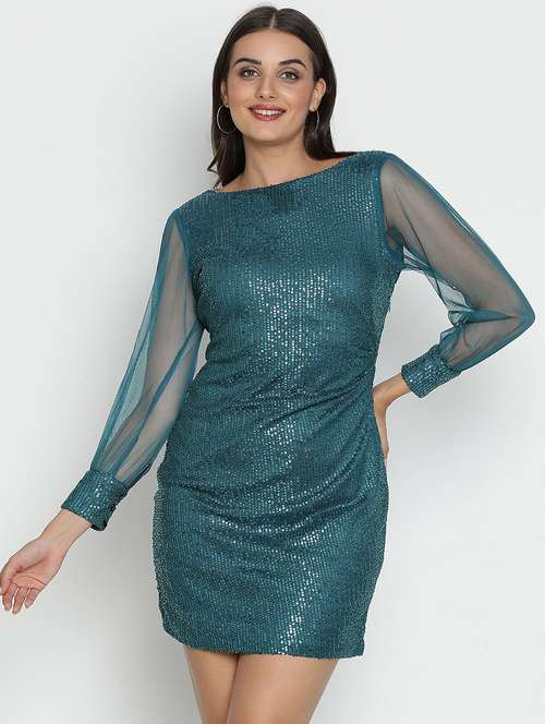blue sequin bodycon dress - 21496472 -  Standard Image - 0