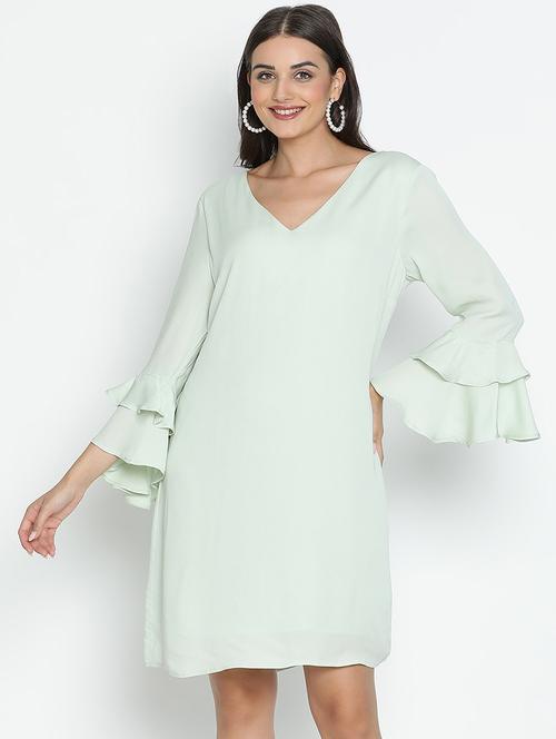 women sea green polyester a-line dress - 21496477 - Standard Image - 0