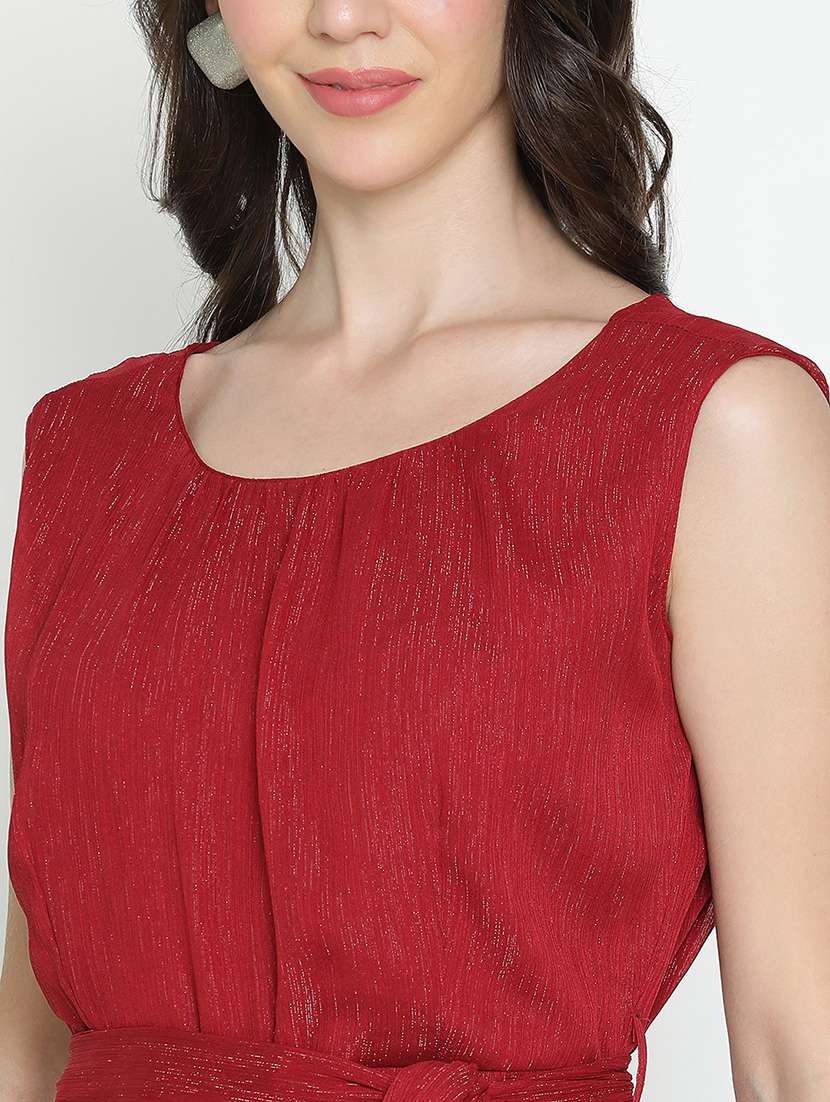 women maroon polyester full leg jumpsuit - 21496495 -  Standard Image - 5