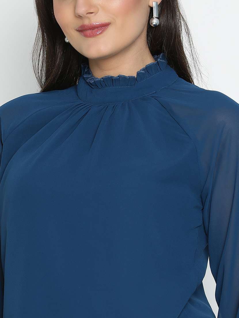 blue solid regular top - 21496506 -  Standard Image - 5