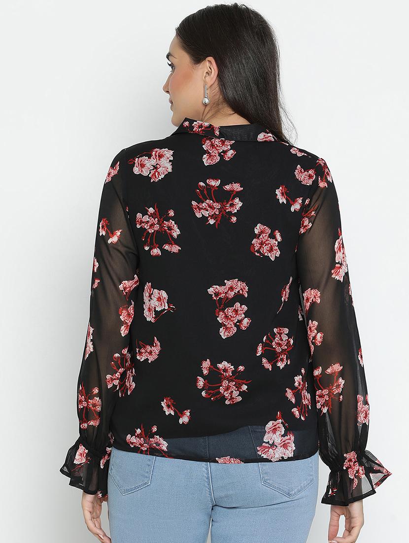 women black polyester regular top - 21496507 - Standard Image - 3