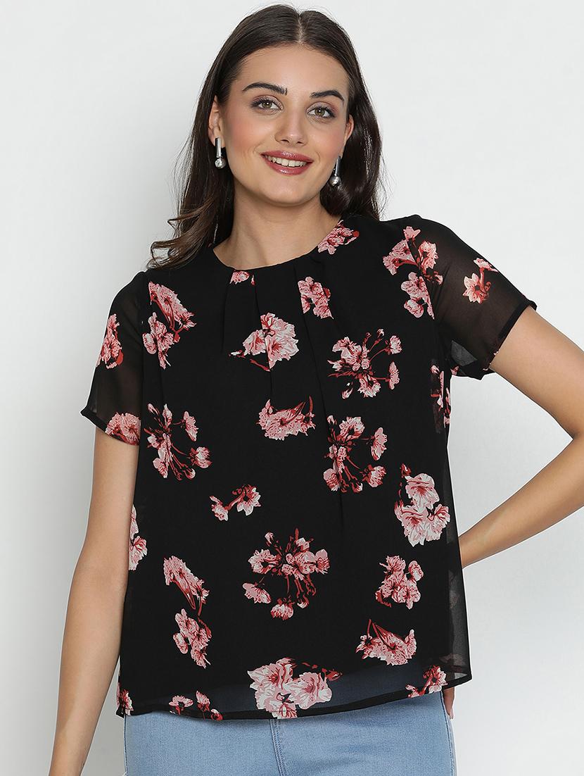 black floral printed regular top - 21496508 - Zoom Image - 0