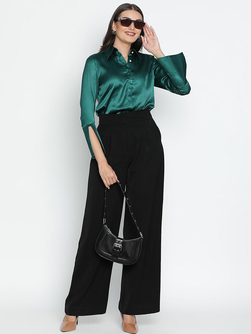 women green polyester shirt style top - 21496521 - Standard Image - 5