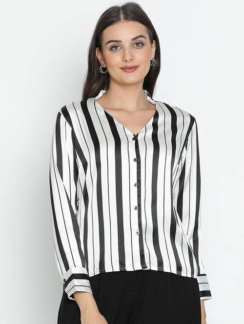women white polyester shirt style top - 21496527 -  Standard Image - 0