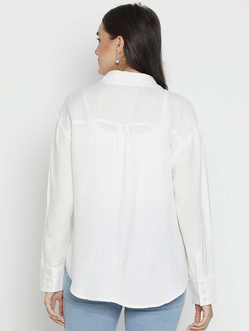 women white solid shirt - 21496529 -  Standard Image - 3