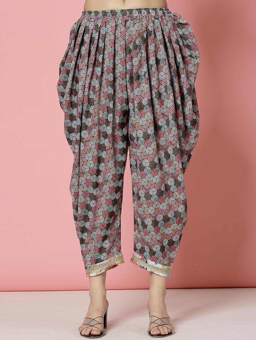 women multi coloured rayon dhotti and top co-ord set - 21496542 - Standard Image - 5