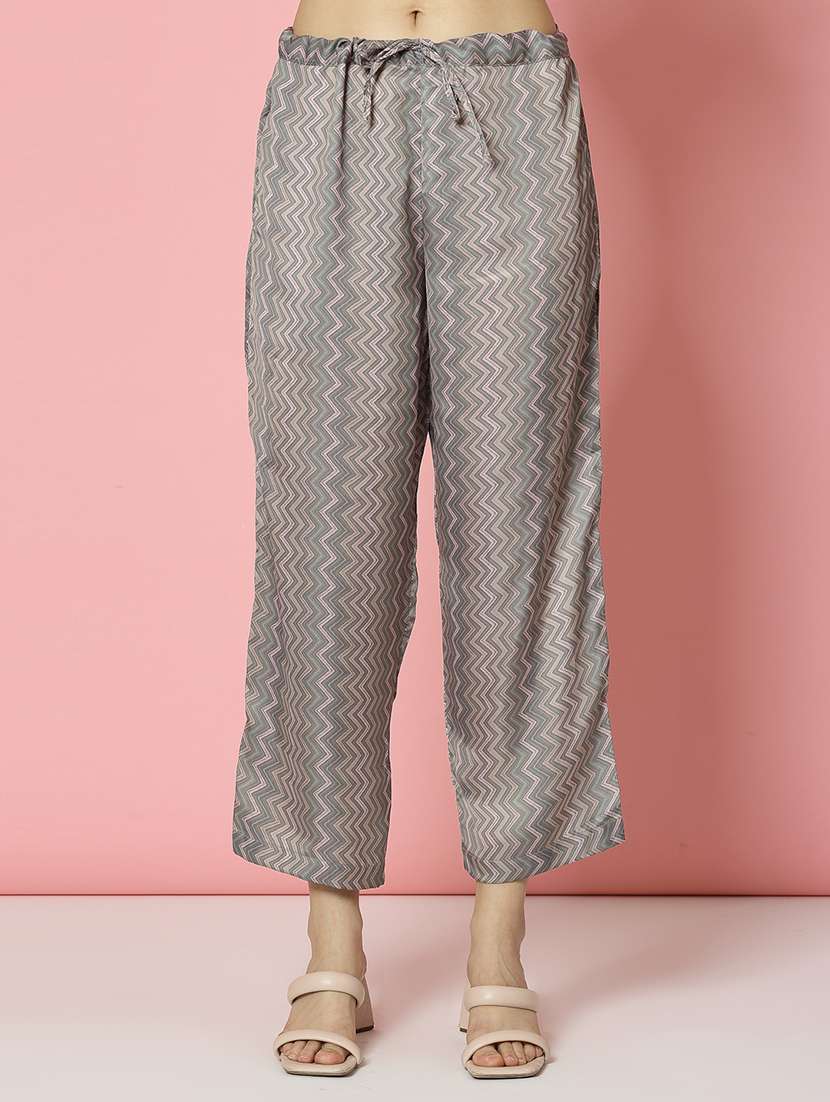 women grey silk blend shirt and trouser co-ord set - 21496548 -  Standard Image - 5