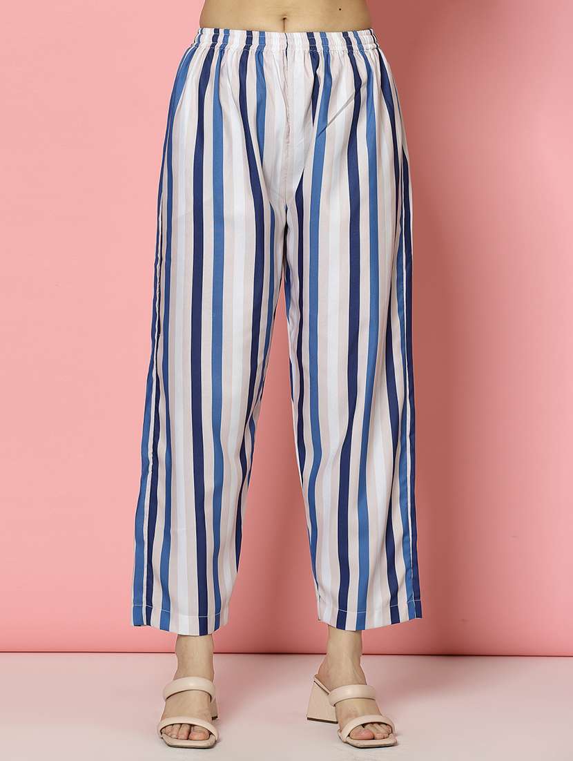 women blue rayon shirt and trouser co-ord set - 21496551 -  Standard Image - 5