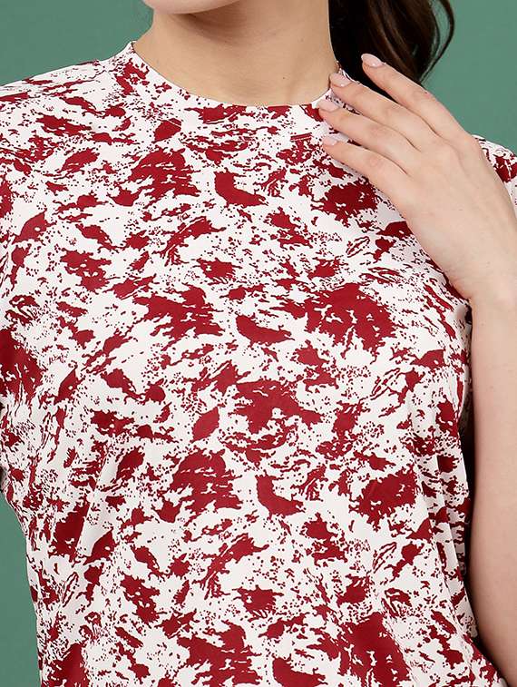 women maroon polyester blend top and shorts co-ord set - 21496570 -  Standard Image - 5