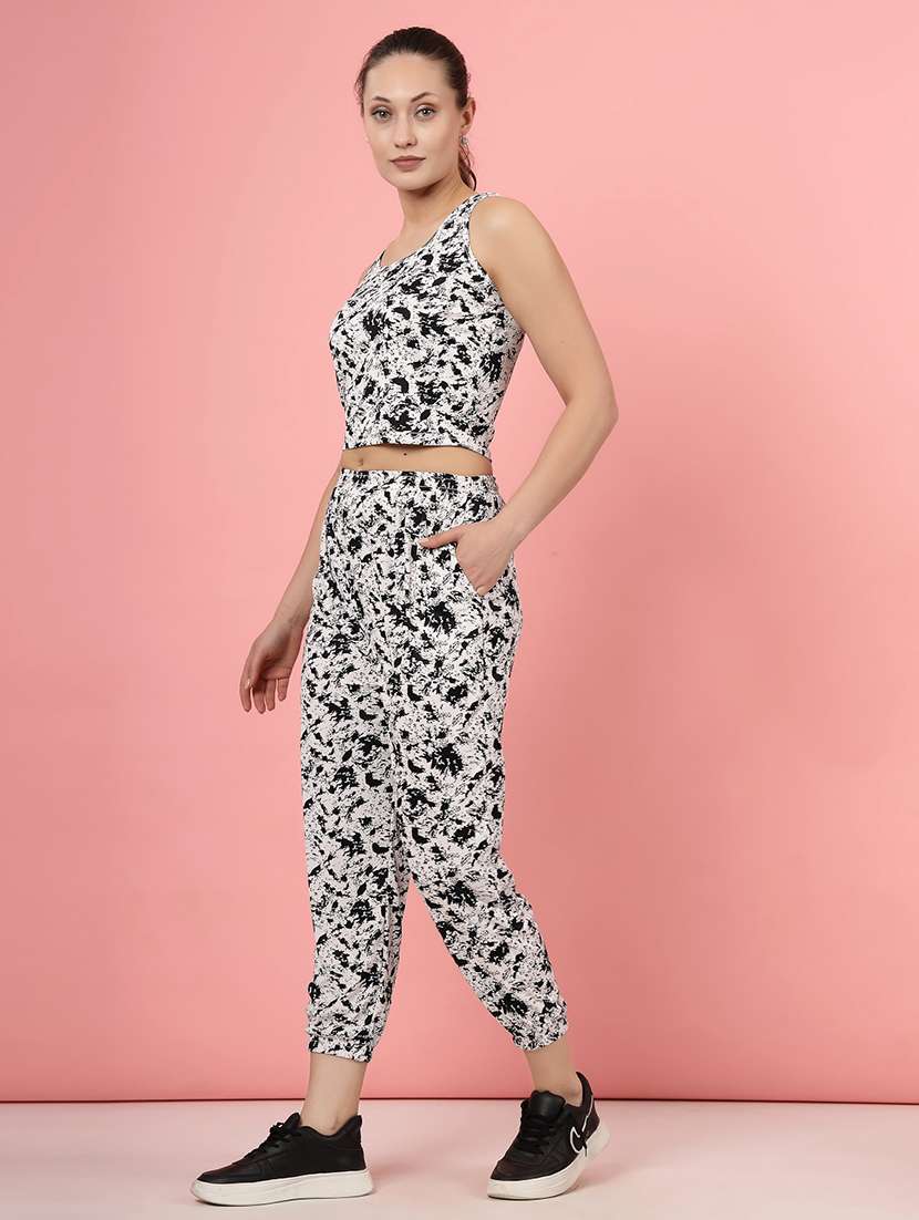 women black t-shirt & jogger co-ord set - 21496574 -  Standard Image - 3