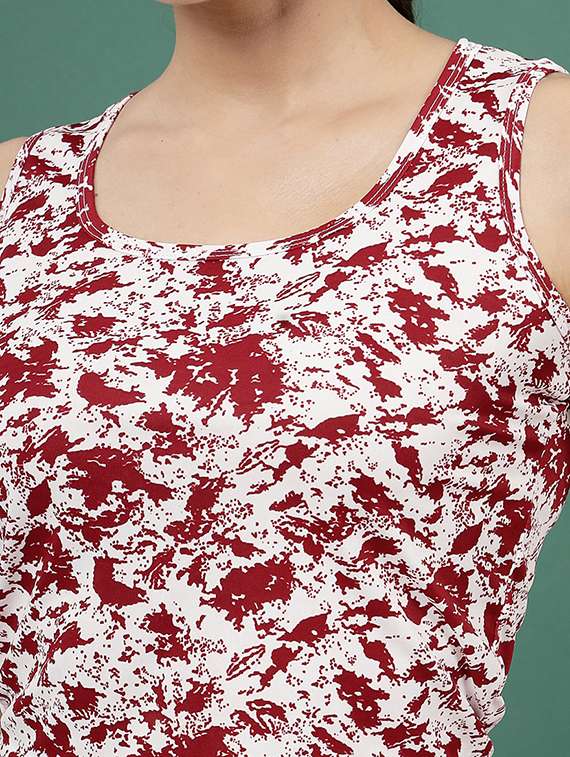 women maroon polyester blend t-shirt & jogger co-ord set - 21496576 -  Standard Image - 5