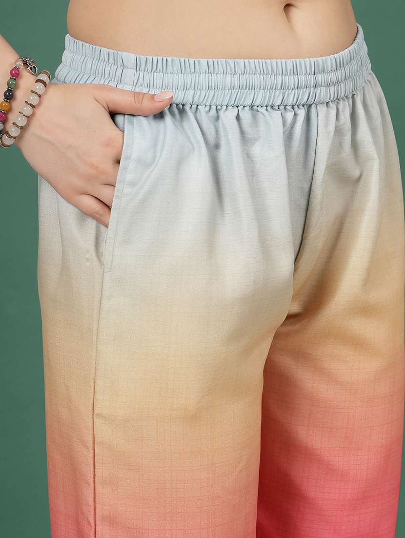 women light blue rayon shirt and trouser co-ord set - 21496598 -  Standard Image - 5