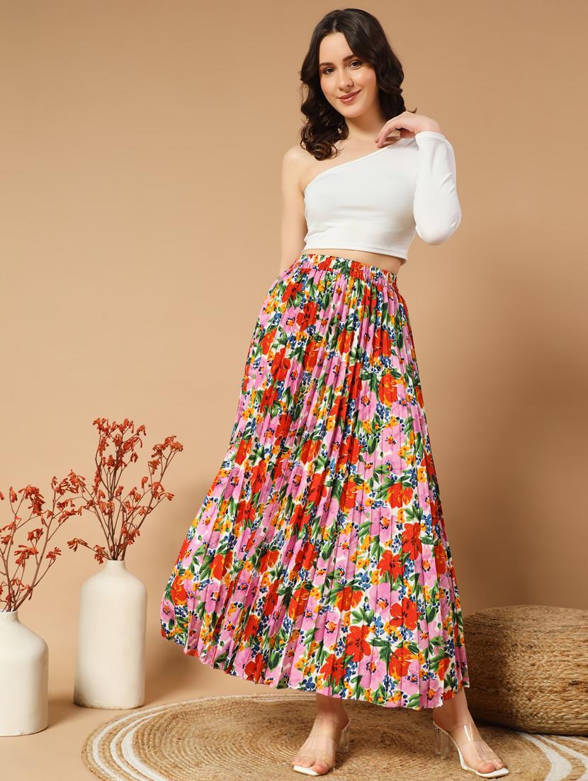 women mid-rise printed a-line skirt - 21496670 - Standard Image - 3