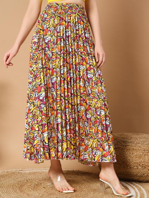 women mid-rise printed a-line skirt - 21496672 - Standard Image - 0