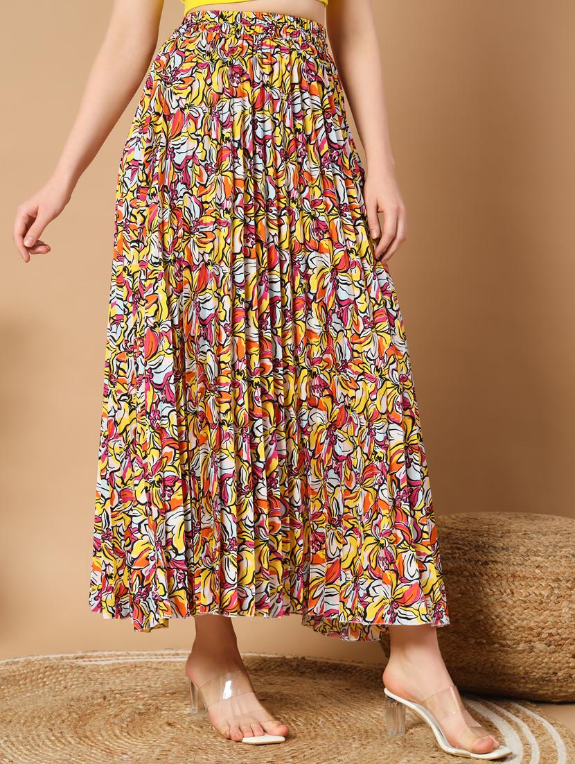 women mid-rise printed a-line skirt - 21496672 - Zoom Image - 0
