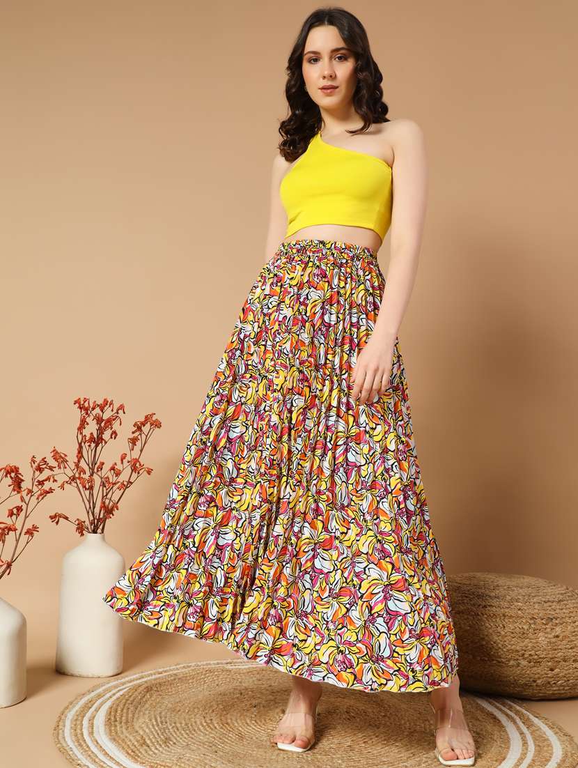 women mid-rise printed a-line skirt - 21496672 - Standard Image - 3