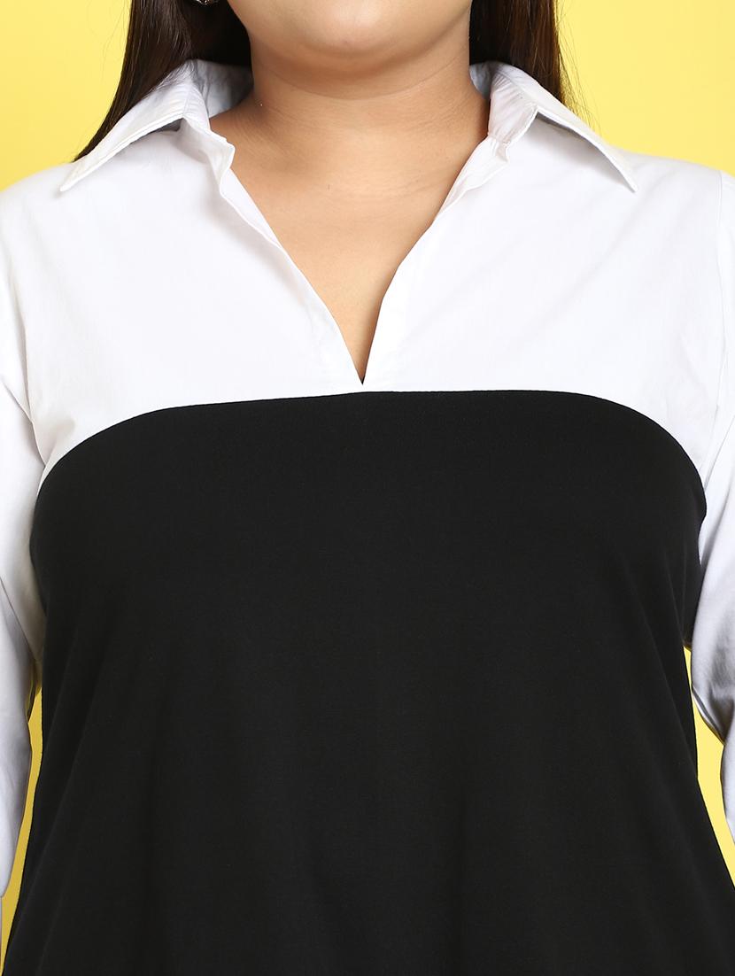 women collared color block regular top - 21496673 - Standard Image - 3