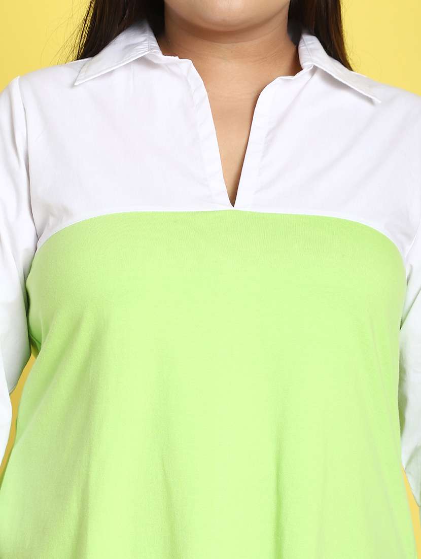 women collared color block regular top - 21496674 -  Standard Image - 3