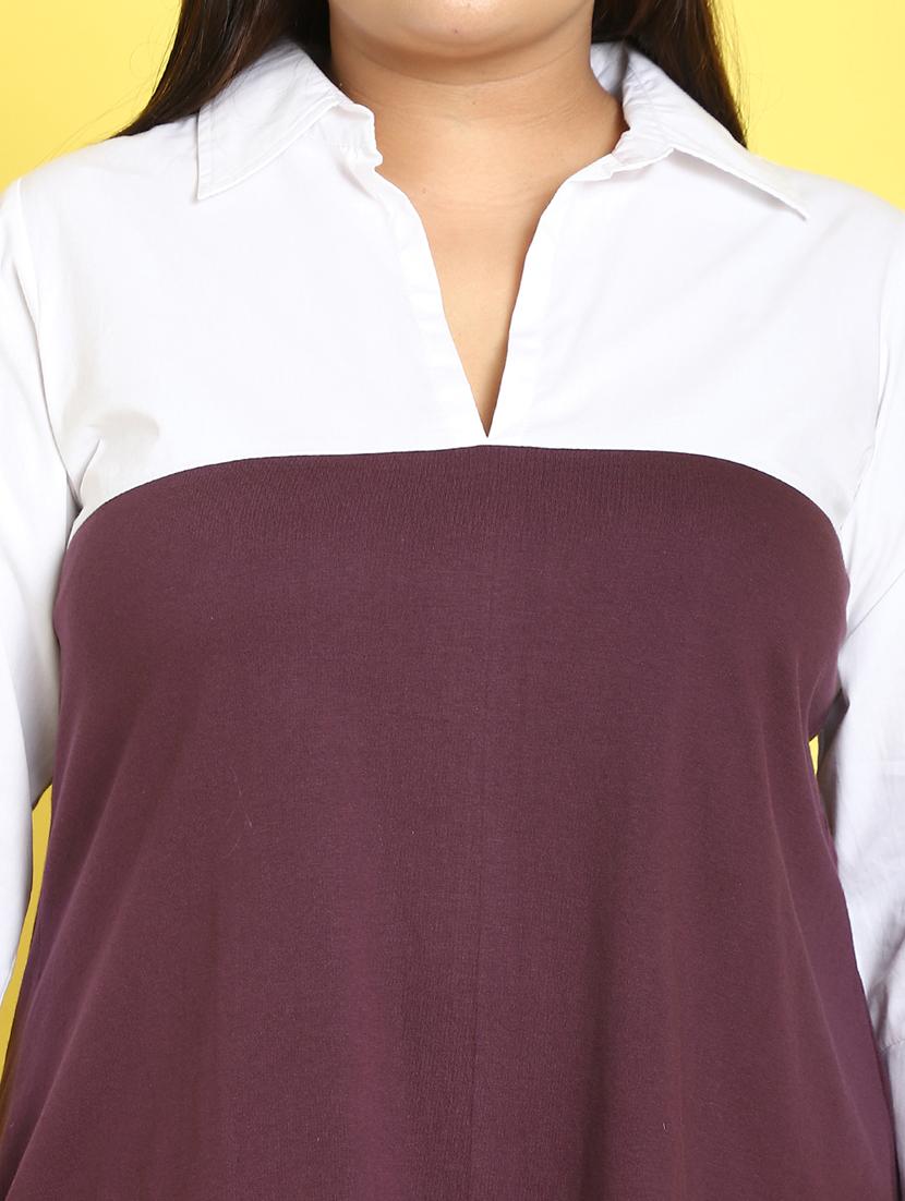 purple color block regular top - 21496678 - Standard Image - 3