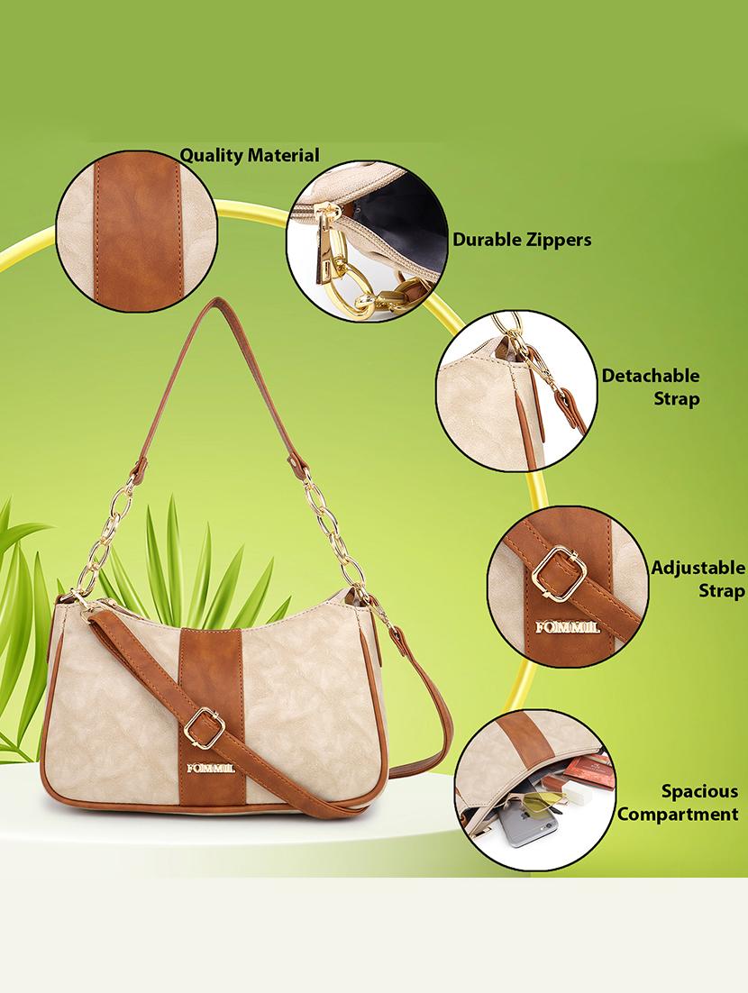 women beige colorblocked sling bag - 21496692 - Standard Image - 5