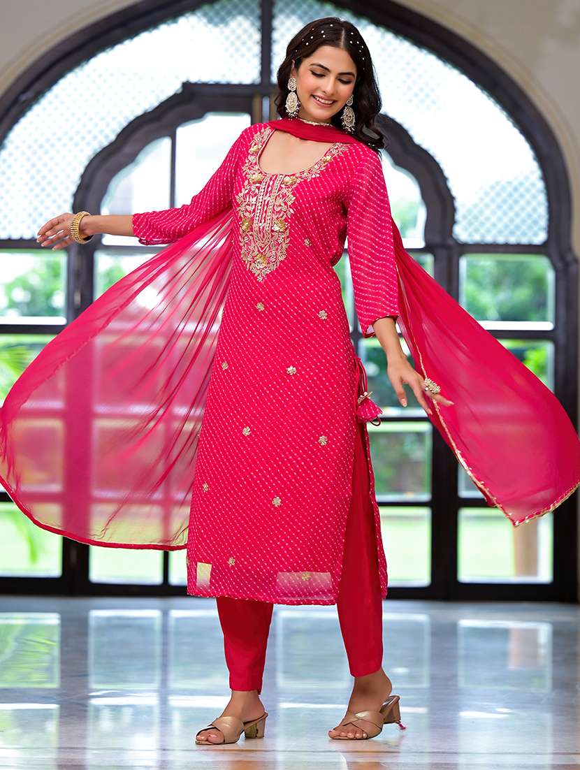 women pink kurta pant set with dupatta - 21496728 -  Standard Image - 3