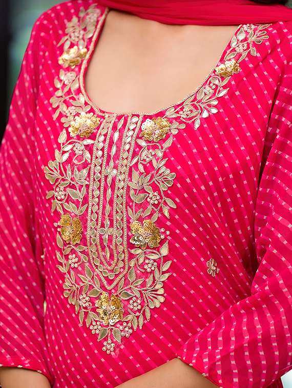 women pink kurta pant set with dupatta - 21496728 -  Standard Image - 5