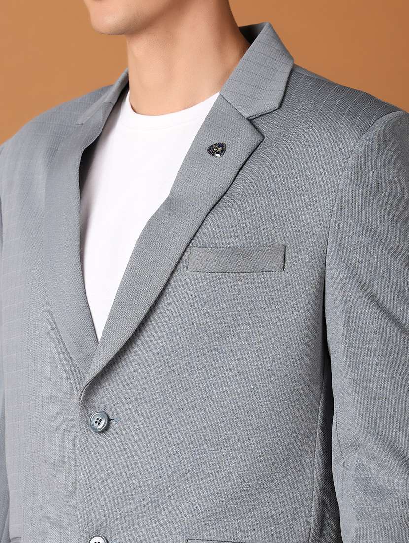men self design single breasted blazer - 21496769 -  Standard Image - 5