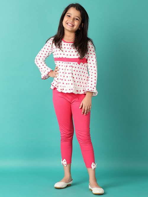 girls polka dots printed twin set - 21496789 -  Standard Image - 0