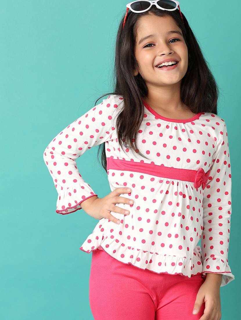 girls polka dots printed twin set - 21496789 -  Standard Image - 3