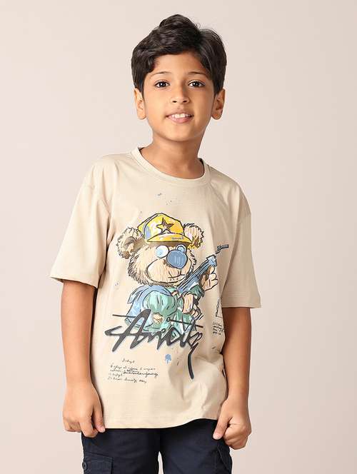 boys printed round neck t-shirt - 21496819 - Standard Image - 0