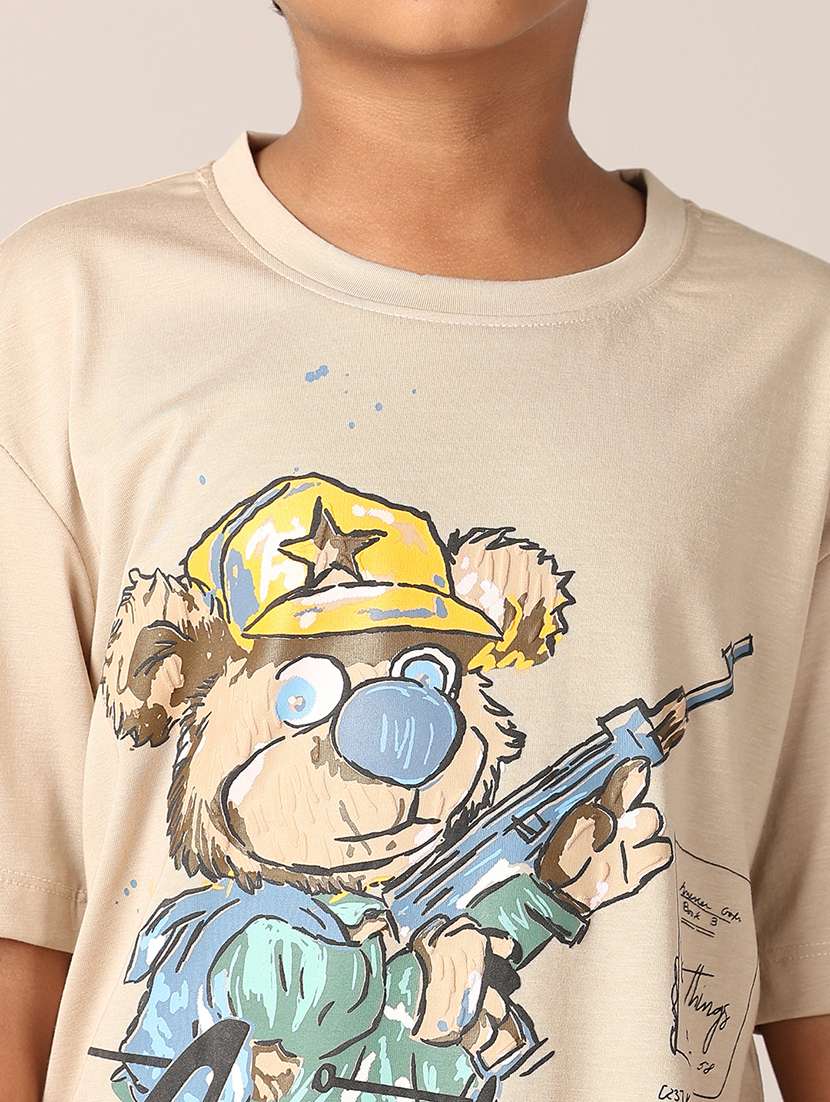 boys printed round neck t-shirt - 21496819 - Standard Image - 5