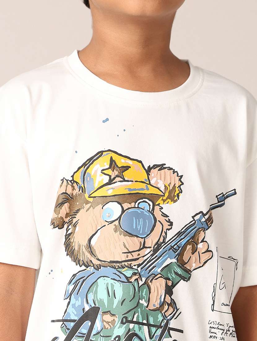 boys printed round neck t-shirt - 21496820 -  Standard Image - 5