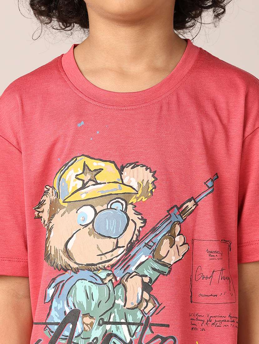 boys printed round neck t-shirt - 21496821 -  Standard Image - 5