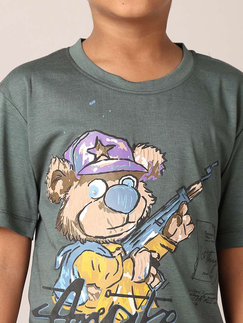 boys printed round neck t-shirt - 21496823 - Standard Image - 5