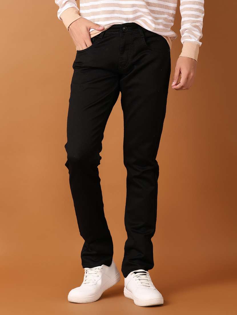men solid slim fit jeans - 21496970 -  Standard Image - 3