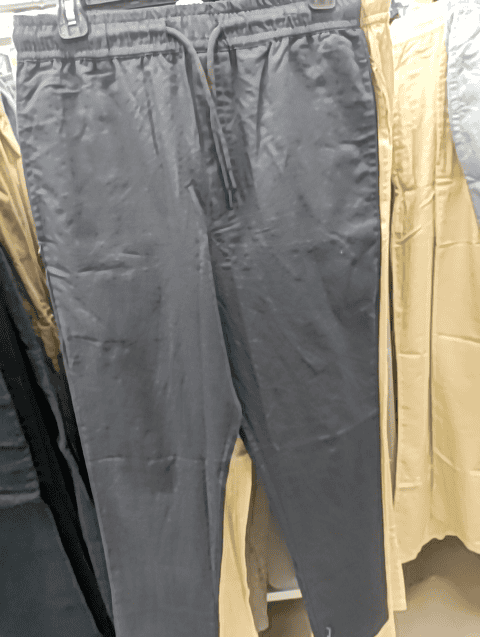 dark grey linen track pant - 21496974 -  Standard Image - 0