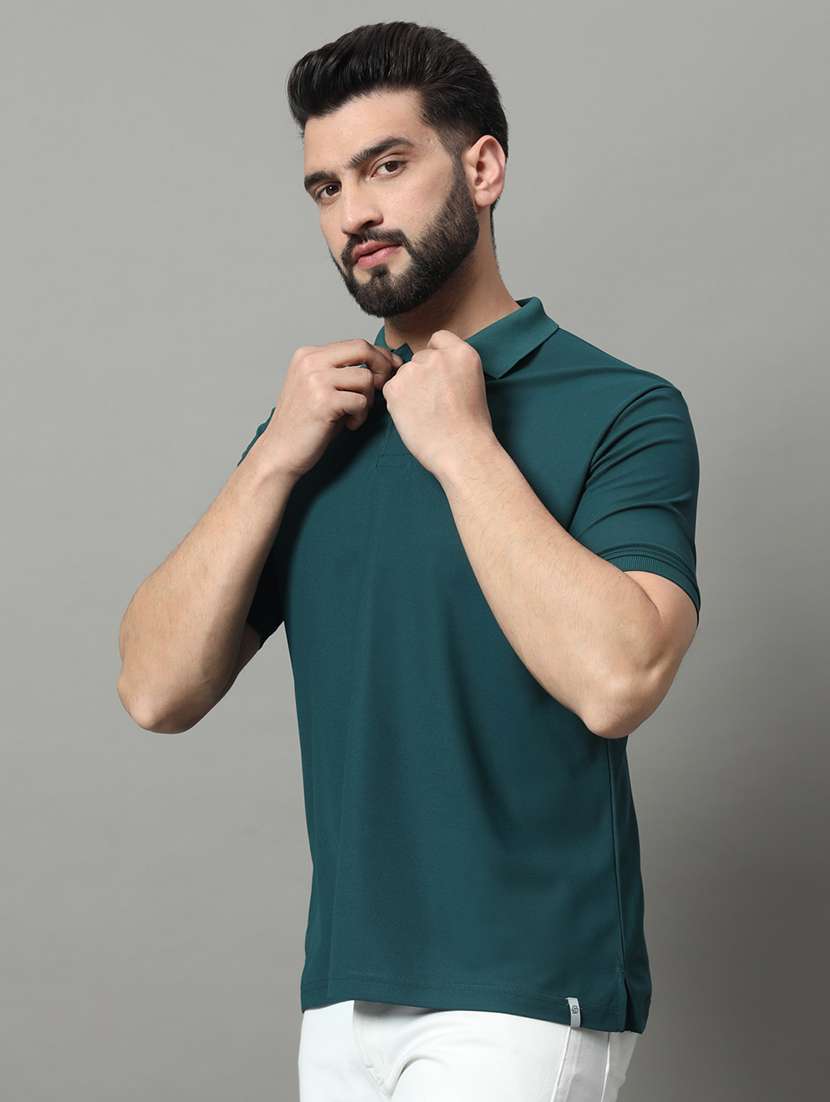 men polo neck plain t-shirt