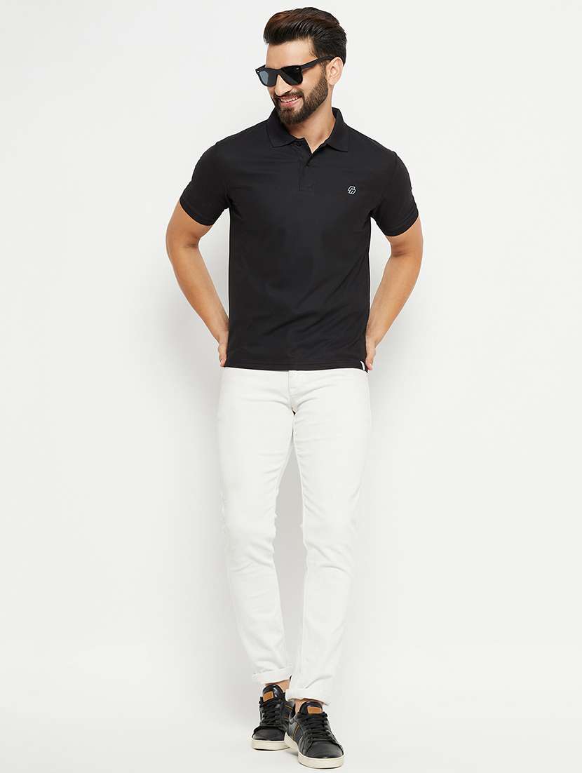men polo neck plain t-shirt - 21497051 -  Standard Image - 3