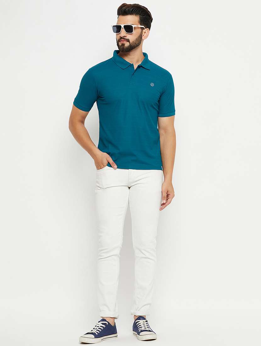 men polo neck plain t-shirt - 21497059 -  Standard Image - 3