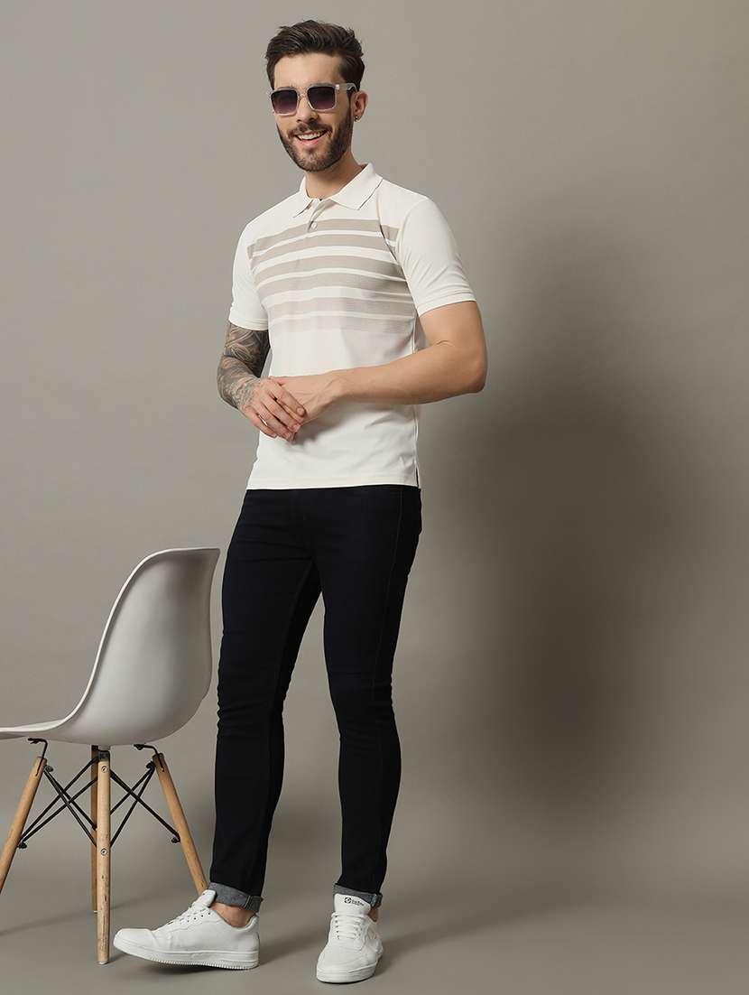 men polo neck striped t-shirt - 21497078 -  Standard Image - 3