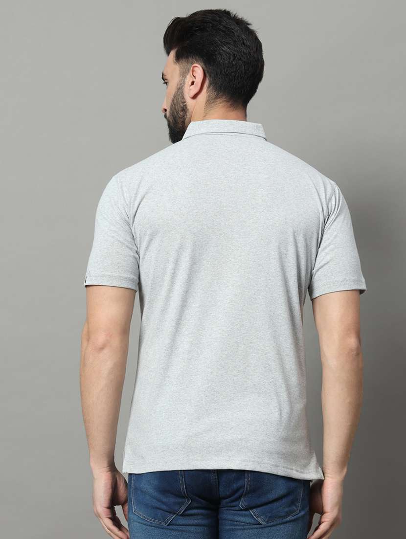 men polo neck plain t-shirt - 21497088 -  Standard Image - 3