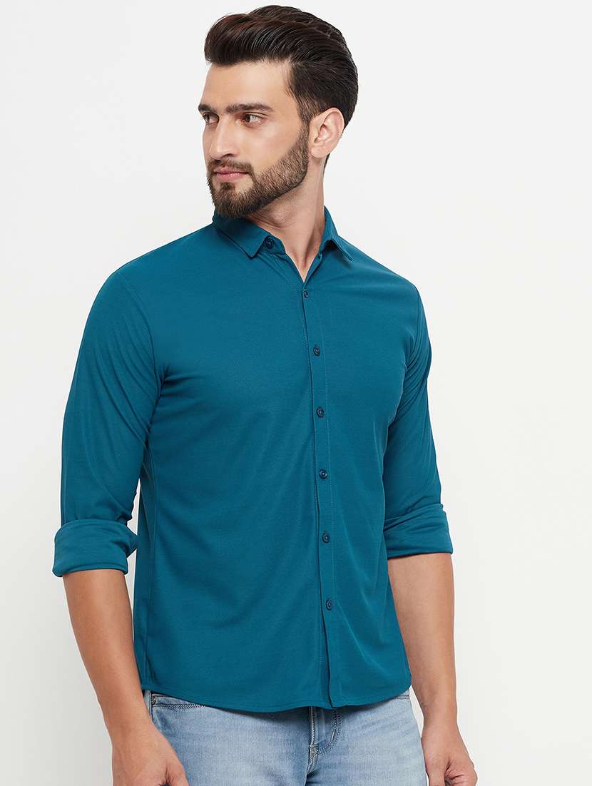 men solid long sleeve casual shirt
